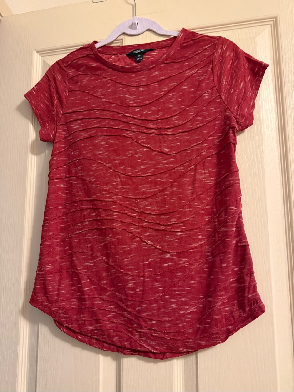 Simply Vera Red Short Sleeve Textured Tee